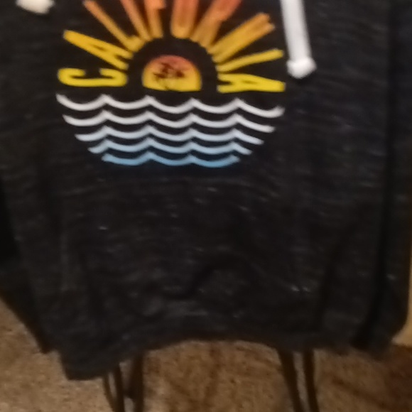 FINAL PRICE ESY SURF CO. black/white hooded CALIFORNIA sweatshirt Lg - Picture 5 of 10